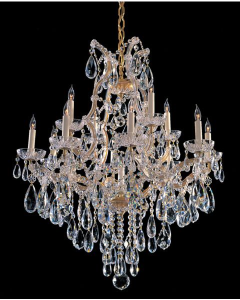 Crystorama Maria Theresa 13 Light 32 Inch Traditional Chandelier in Gold with Clear Swarovski Strass Crystals
