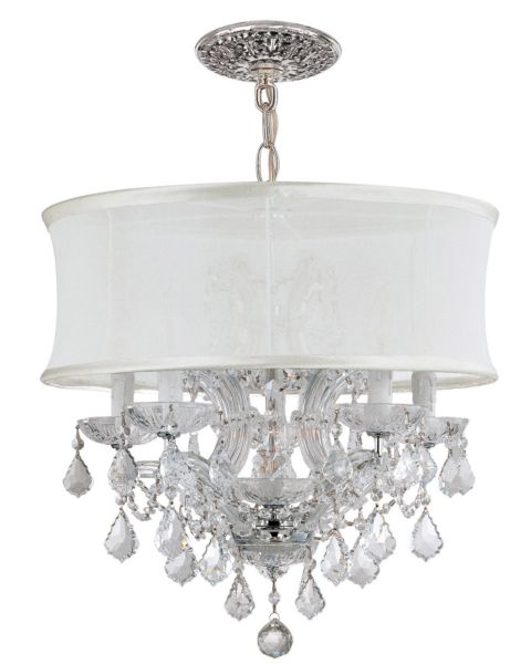 Crystorama Brentwood 6 Light 19 Inch Mini Chandelier in Polished Chrome with Clear Spectra Crystals