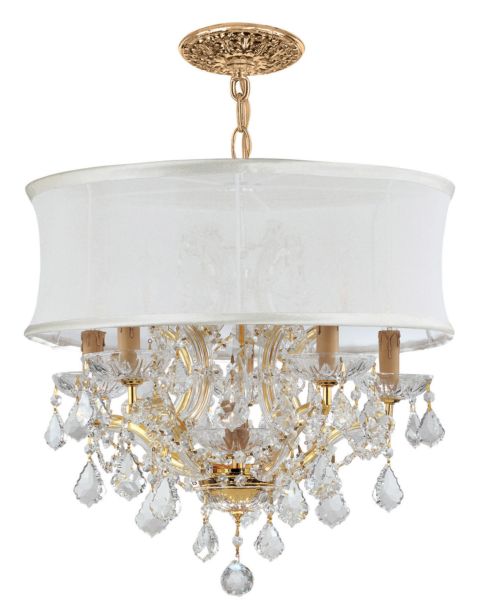 Crystorama Brentwood 6 Light 19 Inch Traditional Chandelier in Gold with Clear Hand Cut Crystals