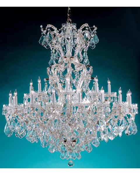 Crystorama Maria Theresa 25 Light 48 Inch Traditional Chandelier in Polished Chrome with Clear Swarovski Strass Crystals