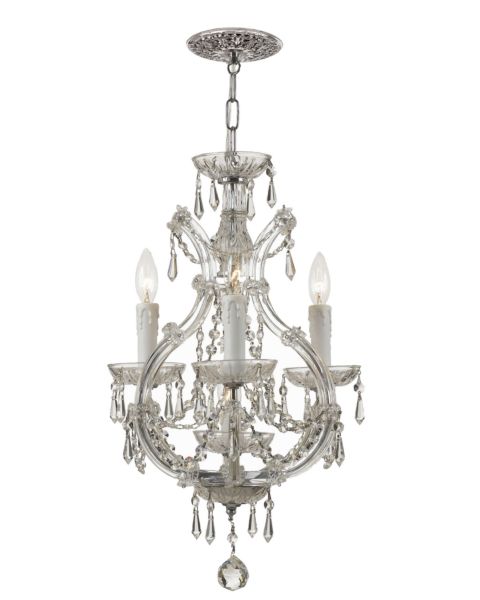 Crystorama Maria Theresa 4 Light 21 Inch Mini Chandelier in Polished Chrome with Clear Swarovski Strass Crystals