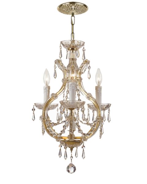 Crystorama Maria Theresa 4 Light 21 Inch Mini Chandelier in Gold with Clear Spectra Crystals