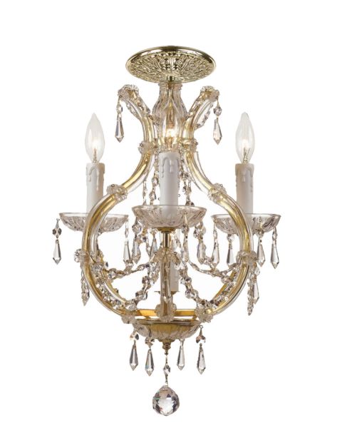 Crystorama Maria Theresa 4 Light 13 Inch Ceiling Light in Gold with Clear Spectra Crystals