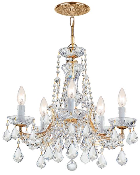 Crystorama Maria Theresa 5 Light 19 Inch Traditional Chandelier in Gold with Clear Spectra Crystals