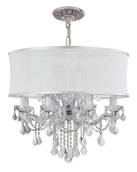 Crystorama Brentwood 12 Light 27 Inch Traditional Chandelier in Polished Chrome with Clear Hand Cut Crystals