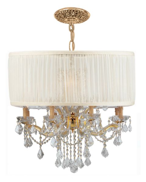 Crystorama Brentwood 12 Light 27 Inch Traditional Chandelier in Gold with Clear Spectra Crystals