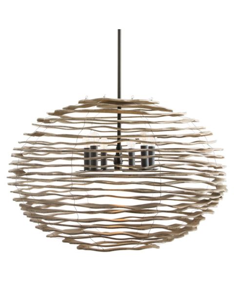 Arteriors Rook 35 Inch 6 Light Pendant in Natural