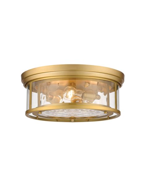 Z-Lite Clarion 3-Light Flush Mount Ceiling Light In Olde Brass