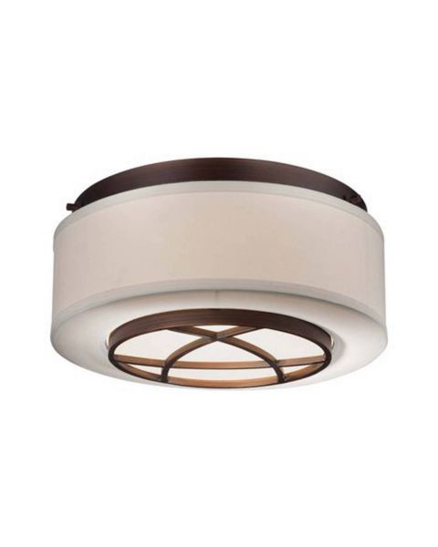 Minka Lavery City Club 2 Light 15 Inch Ceiling Light in Dark Brushed Bronze  Painted
