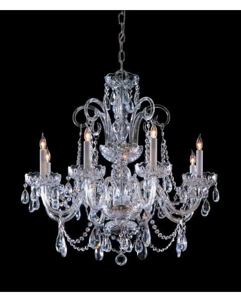 Crystorama Traditional Crystal 8 Light 27 Inch Traditional Chandelier in Polished Chrome with Clear Swarovski Strass Crystals