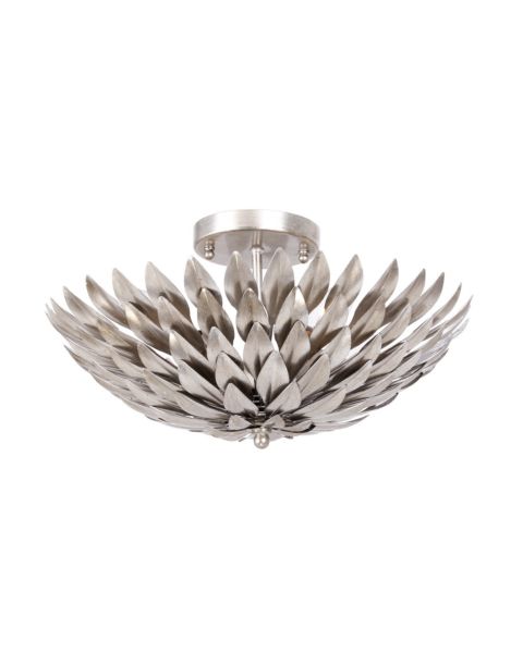 Crystorama Broche 4 Light Ceiling Light in Antique Silver