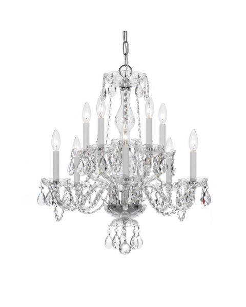 Crystorama Traditional Crystal 10 Light 25 Inch Traditional Chandelier in Polished Chrome with Clear Spectra Crystals