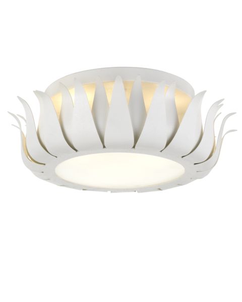 Crystorama Broche 3 Light 16 Inch Ceiling Light in Matte White
