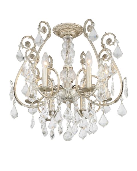 Crystorama Regis 6 Light Ceiling Light in Olde Silver with Clear Hand Cut Crystals