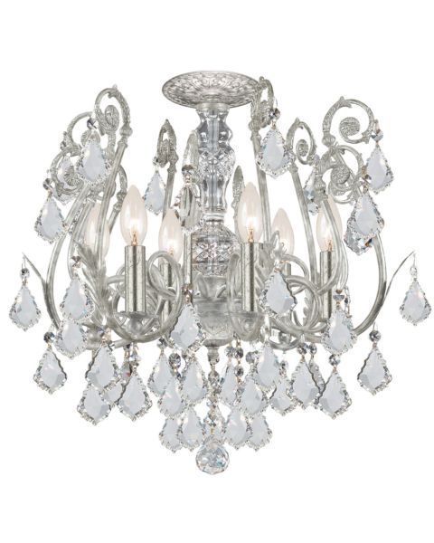 Crystorama Regis 6 Light 20 Inch Ceiling Light in Olde Silver with Clear Spectra Crystals