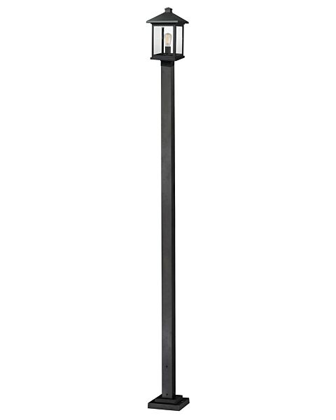 Z-Lite Portland 1-Light Outdoor Post Mounted Fixture Light In Black