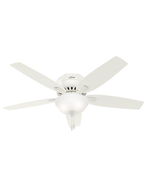 Hunter Newsome Low Profile 2 Light 52 Inch Indoor Ceiling Fan in Fresh White