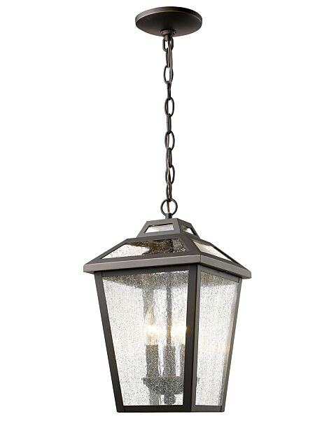 Z-Lite Bayland 3-Light Outdoor Chain Mount Ceiling Fixture Light In Oil Rubbed Bronze
