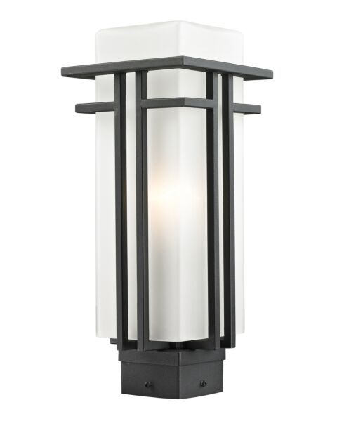 Z-Lite Abbey 1-Light Outdoor Post Mount Fixture Light In Black