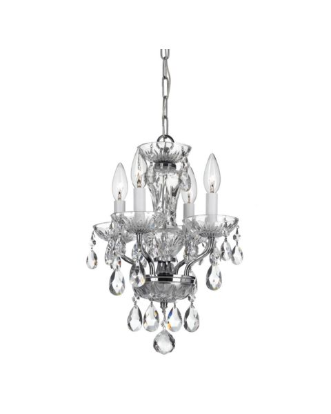 Crystorama Traditional Crystal 4 Light 15 Inch Traditional Chandelier in Chrome with Clear Spectra Crystals
