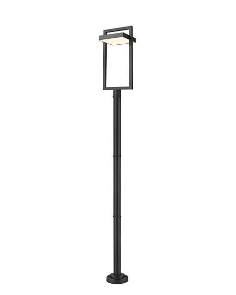 Z-Lite Luttrel 1-Light Outdoor Post Mounted Fixture Light In Black