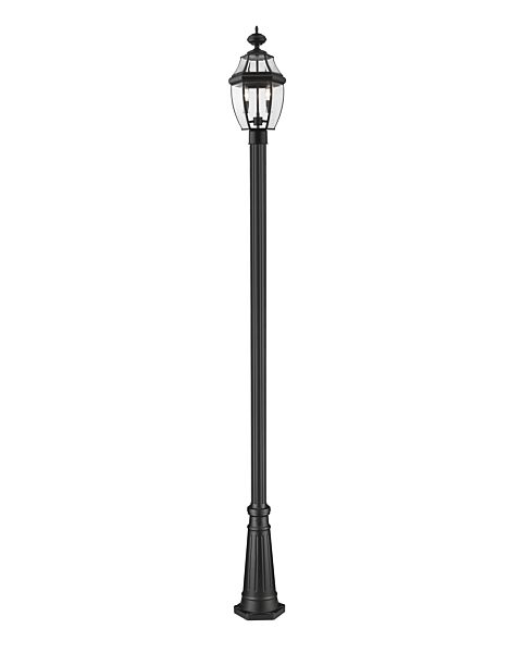 Z-Lite Westover 2-Light Outdoor Post Mounted Fixture Light In Black
