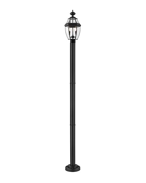 Z-Lite Westover 2-Light Outdoor Post Mounted Fixture Light In Black
