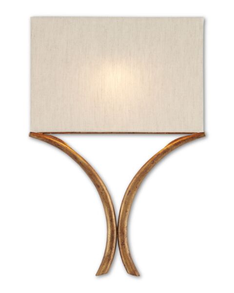 Currey & Company 18 Inch Cornwall Gold Wall Sconce in French Gold Leaf