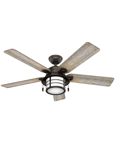 Hunter Key Biscayne 2 Light 54 Inch Indoor/Outdoor Ceiling Fan in Onyx Bengal