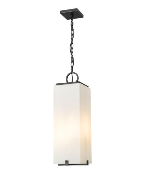 Z-Lite Sana 3-Light Outdoor Chain Mount Ceiling Fixture Light In Black