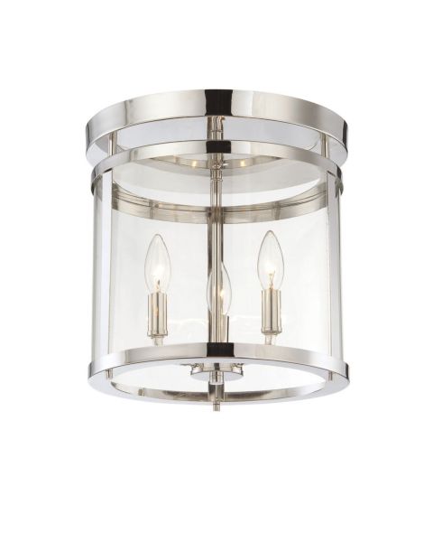 Savoy House Penrose 3 Light Ceiling Light in Polished Nickel