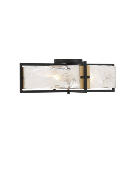 Savoy House Hayward 4 Light Ceiling Light in Matte Black with Warm Brass Accents
