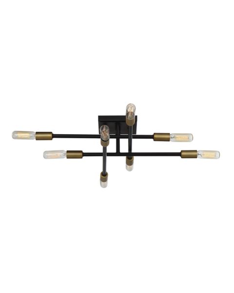 Savoy House Lyrique 8 Light Ceiling Light in Bronze with Brass Accents