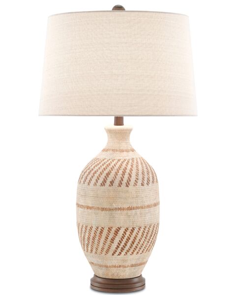 Currey & Company 31" Faiyum Table Lamp in Tan and Brown and Hand Rubbed Bronze