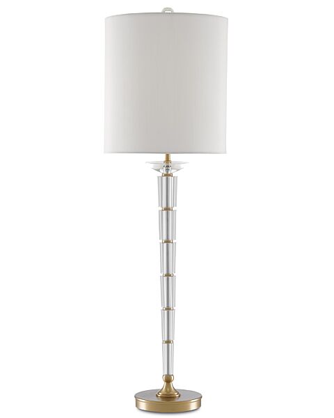 Currey & Company 36" Retreat Table Lamp in Clear and Antique Brass