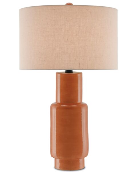 Currey & Company 31" Janeen Orange Table Lamp in Orange and Satin Black