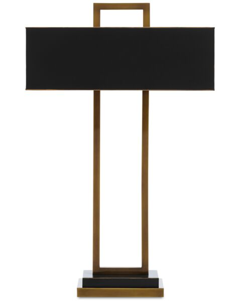Currey & Company 2-Light 31" Otto Table Lamp in Antique Brass and Oil Rubbed Bronze