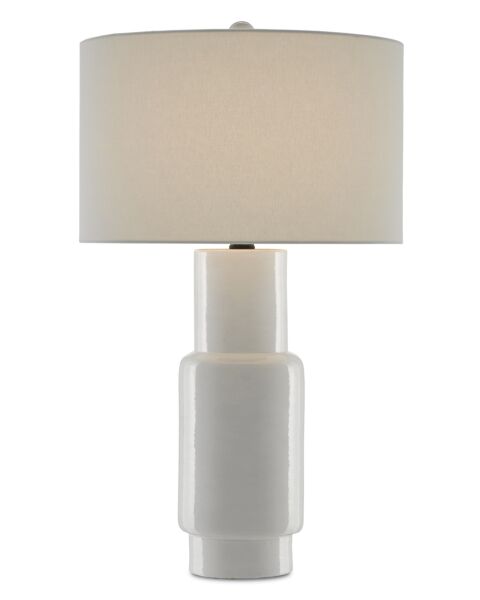 Currey & Company 31" Janeen White Table Lamp in White and Satin Black