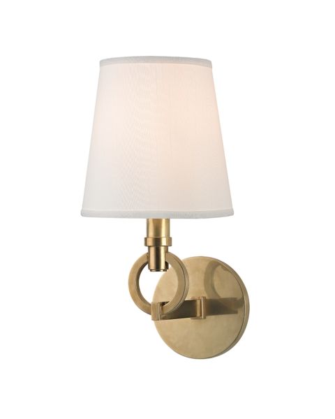 Hudson Valley Malibu 13 Inch Wall Sconce in Aged Brass