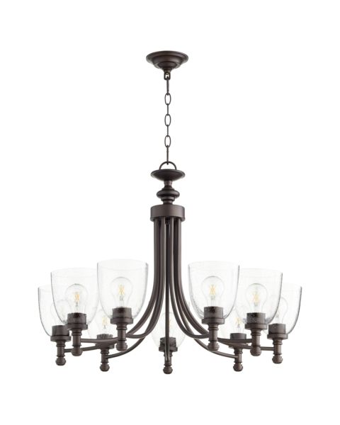 Quorum Rossington 9 Light 23 Inch Transitional Chandelier in Oiled Bronze with