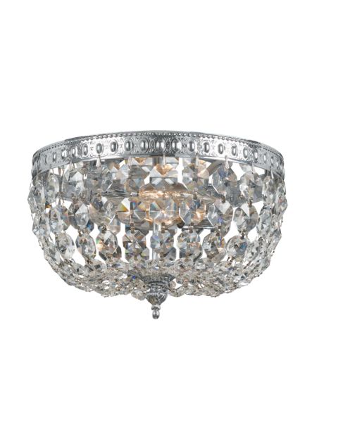 Crystorama 2 Light 8 Inch Ceiling Light in Polished Chrome with Clear Spectra Crystals
