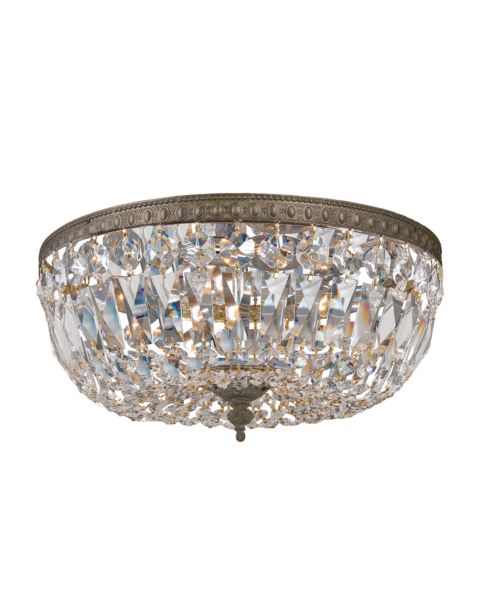 Crystorama 3 Light 12 Inch Ceiling Light in English Bronze with Clear Spectra Crystals