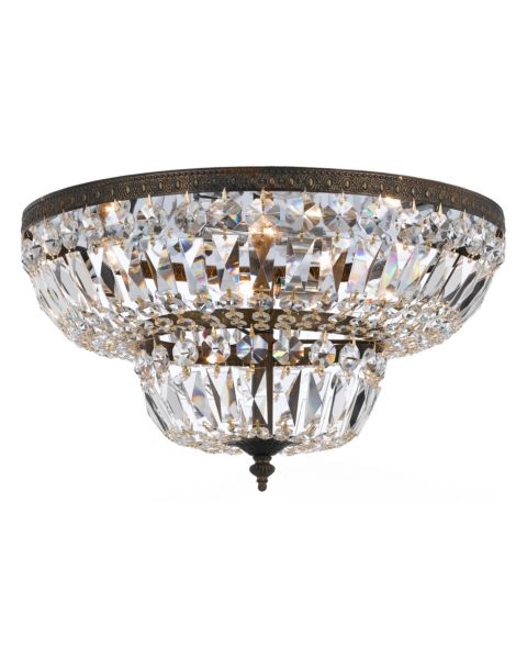 Crystorama 4 Light 18 Inch Ceiling Light in English Bronze with Clear Swarovski Strass Crystals