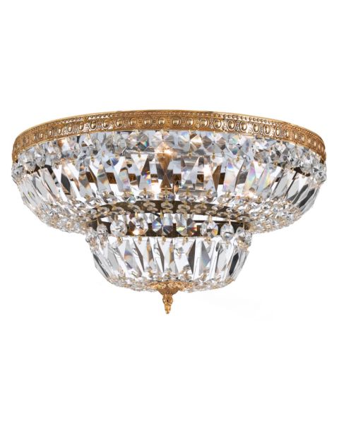 Crystorama 4 Light 18 Inch Ceiling Light in Olde Brass with Clear Swarovski Strass Crystals