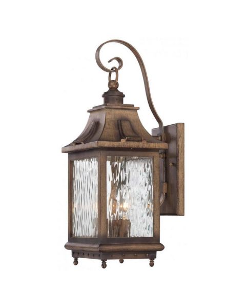 The Great Outdoors Wilshire Park 3 Light 19 Inch Outdoor Wall Light in Portsmouth Bronze