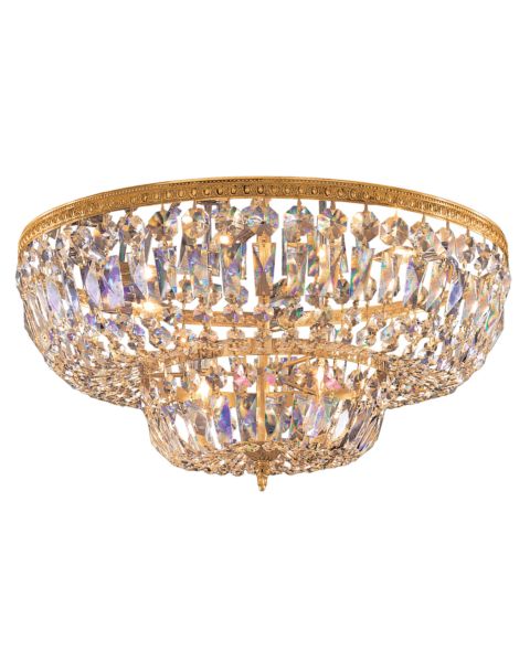 Crystorama 6 Light 24 Inch Ceiling Light in Olde Brass with Clear Spectra Crystals