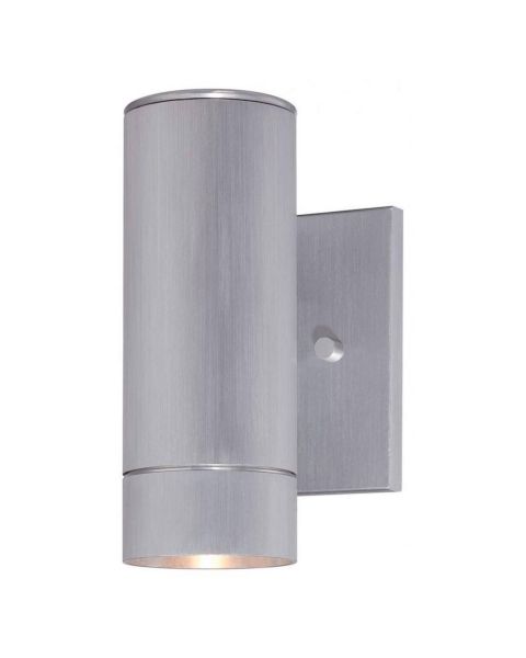 The Great Outdoors Skyline 8 Inch Outdoor Wall Light in Brushed Aluminum