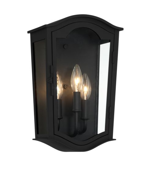 The Great Outdoors Houghton Hall 3 Light Outdoor Wall Light in Sand Coal