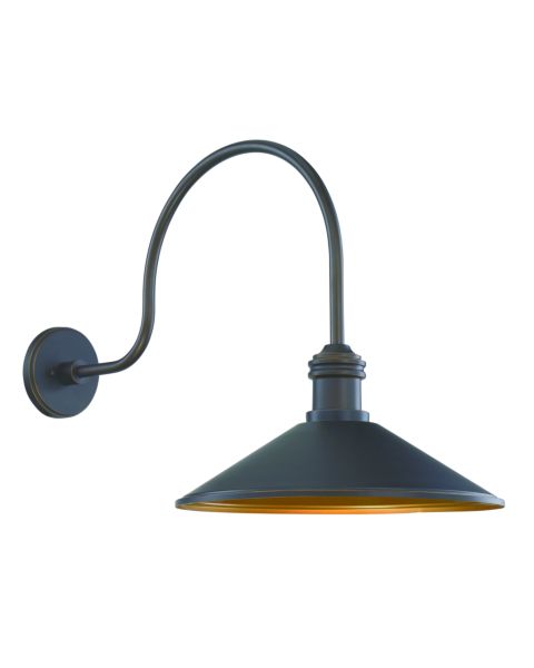The Great Outdoors 5 Inch RLM Lighting Shade in Oil Rubbed Bronze with Matte Gold