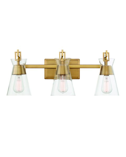 Savoy House Lakewood 3 Light Bathroom Vanity Light in Warm Brass